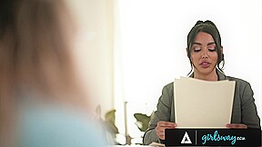 GIRLSWAY - Sad Busty Kayley Gunner Destroys Her Sexy Lawyer Vanessa Sky's Pussy With Her Fingers