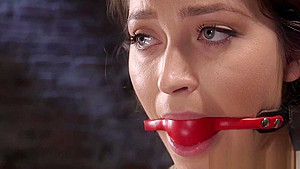 Gagging submissive bound and pussy toyed