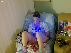 Gamer Girl In Smoking Cigarettes In Bra And Panties 4 (upclose)