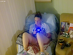 Gamer Girl In Smoking Cigarettes In Bra And Panties 4 (upclose)