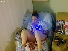 Gamer Girl In Smoking Cigarettes In Bra And Panties 4 (upclose)