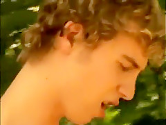 Gay blowjob and bareback outdoors