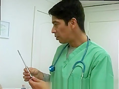 Gay doctor physical naked After a bit of electrostimulation and stamina
