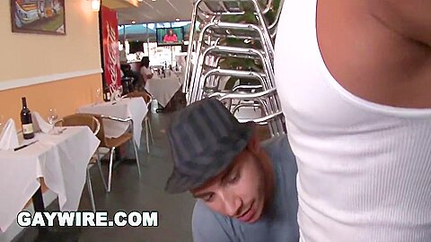 Gaywire Muscled Studs Marc Dylan And The Rock Bump Uglies In Public Restaurant!