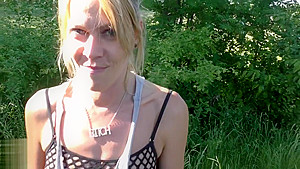 German Blonde amateur does anal in nature!