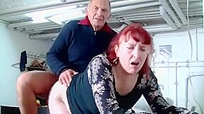 German hot blonde in fishnet fucks her friend