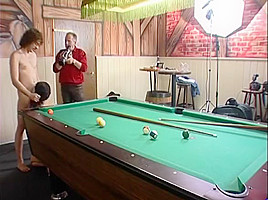 Getting his blue (8) balls taken care of - Julia Reaves