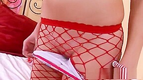 Girl in stockings sucking friends cock