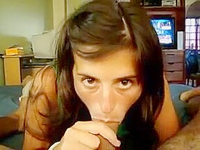 Girl makes ugly face when she feels the cum in her mouth