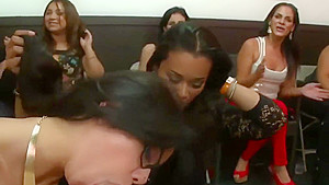 Glasses slut sucks cock in party girls