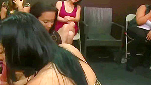 Glasses slut sucks cock in party girls