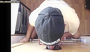 Gloryhole greedy DILF sucks cock at home in homemade oral