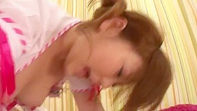 Gorgeous oriental Miku Airi getting cumshot on her face
