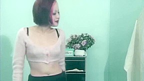 Goth teen 18+ in retro porn gets eaten out