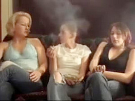 Grandma Douglas and Amber Douglas and Elizabeth Douglas smok