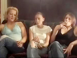 Grandma Douglas and Amber Douglas and Elizabeth Douglas smok