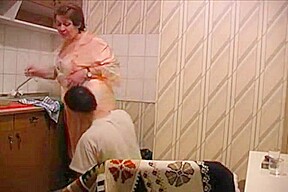Granny Gets Fucked In Kitchen