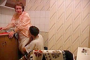 Granny Gets Fucked In Kitchen