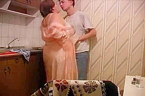 Granny Gets Fucked In Kitchen
