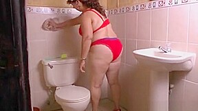 Granny Maribel's Cleaning Turns Into A Masturbation Fest