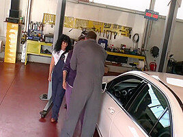 Great Fucks In The Mechanics Workshop