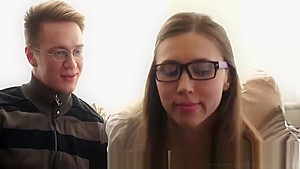 Guy scores a nerdy teen 18+