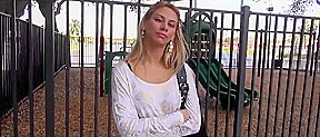 HOT BLONDE GETS PAIDED FOR SEX
