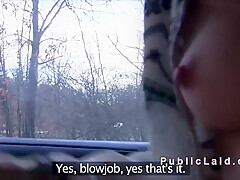 Hairy Amateur Sucks And Fucks In The Car