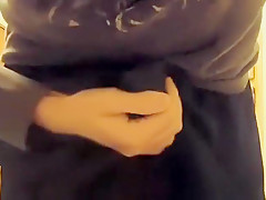 Hairy boy jerk in bathroom