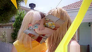 Hairy lesbian babes eating pussy