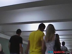 Hawt blond GF upskirt