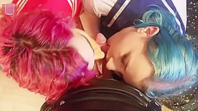 Headmistress Vega punishes and extorts two schoolgirls 18+ into fucking 3way
