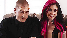 Hellish goth slut pounded in foursome