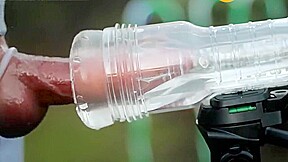 Holiday fleshlight cock milking outdoors