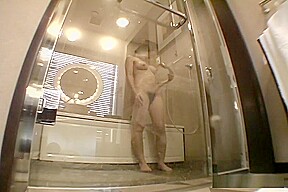 Horny Asian girl Arisa Matsumoto bathroom blowjob