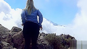 Horny, Blonde Slut at Volcano Teide in Tenerife!