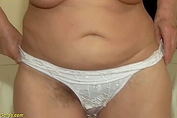 Horny Granny, Norma Is Giving A Blowjob To A Younger Guy, Before Getting Fucked From The Back