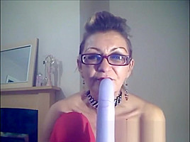 Horny Granny masturbates on cam for me