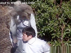 Horny Japanese nurse sucks cock in front of a