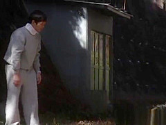 Horny Japanese nurse sucks cock in front of a