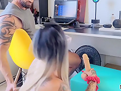 Horny Relationship With Stepsister - 2 Dicks Cum In Mouth