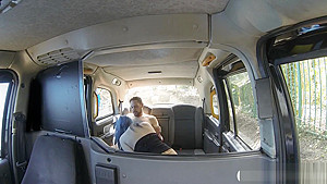 Horny couple hard boning in the taxi while filming them