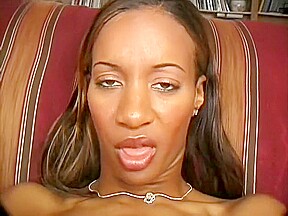 Horny ebony girl plays with a dildo before a black guy drills her cunt