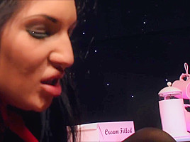 Horny girls like to use sex toys while masturbating next to each other, on the couch