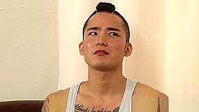 Hot Asian punk Yoshi Kawasaki rubs his meaty rocket