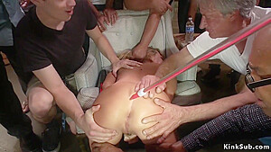 Hot Blonde Euro Slave Banged In Public