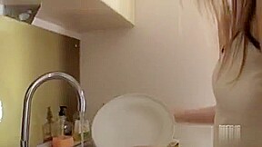 Hot Gal Makes Some Workout Of Her Asshole By A Glass Dildo