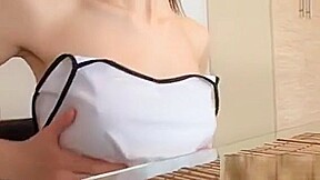 Hot Gal Makes Some Workout Of Her Asshole By A Glass Dildo