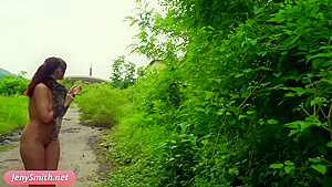 Hot Woman Walking Naked On The Old Plant - Jeny Smith