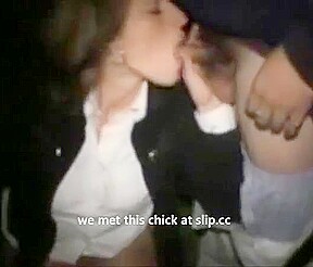 Hot amateur brunette threesome